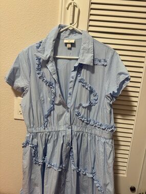 kate spade for Target Light Blue and White Striped Button Shirt